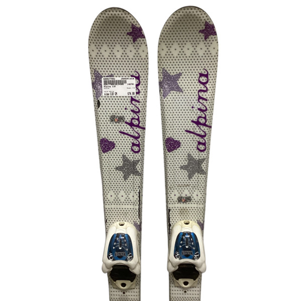 Used K2 LUV BUG Girls DH Ski/Binding Pink 136 cm