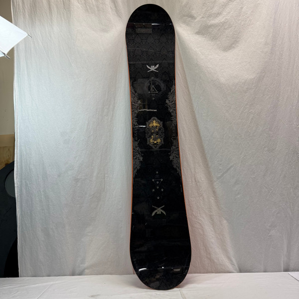 Used Burton SHERLOCK Mens Snowboard Only Black And Optic Yellow 160 cm