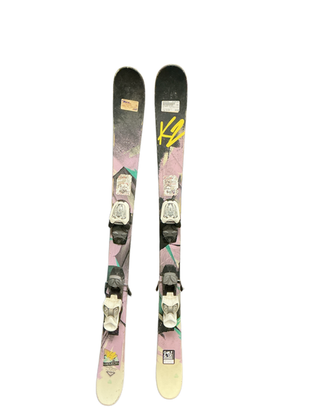 Used K2 LUV BUG 112 cm Girls' Downhill Ski Combo Girls' Downhill