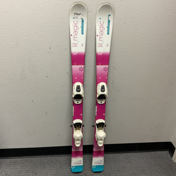 Used Elan LIL MAGIC Girls DH Ski/Binding Pink 130 cm