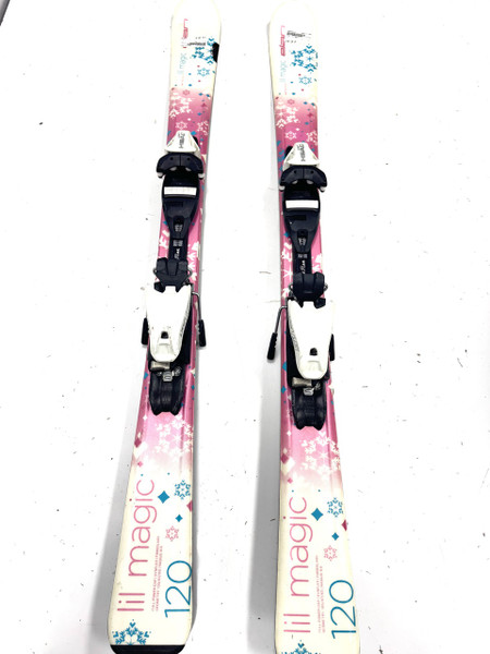 Used Elan LIL MAGIC Girls DH Ski/Binding Pink 130 cm