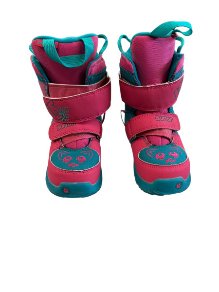 Used Burton GROM BOA Girls Snowboard Boots Carolina Blue And White