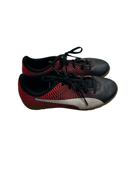 red and black indoor soccer shoes