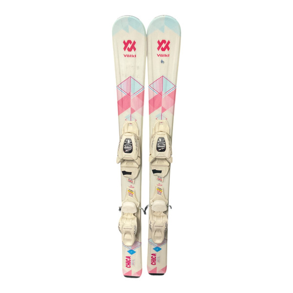 Used Volkl CHICA 100 cm Girls' Downhill Ski Combo Girls' Downhill