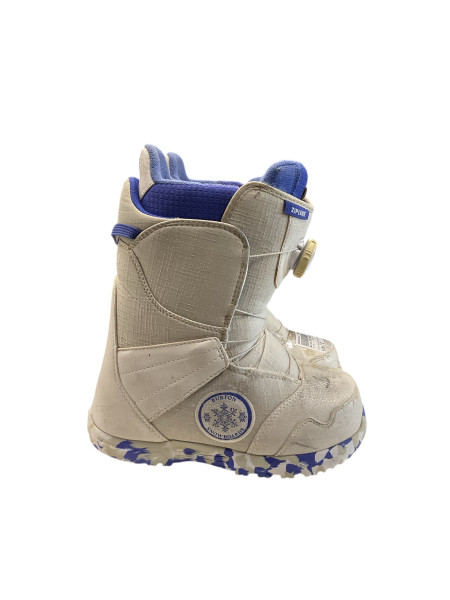Used Burton GROM BOA Girls Snowboard Boots Carolina Blue And White