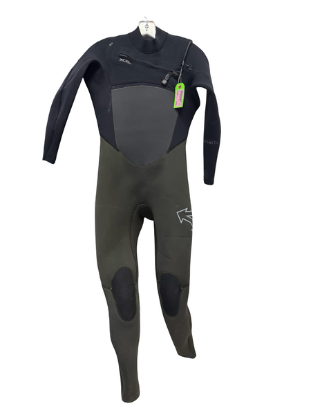 Used MATUSE Dante 4/3mm Chest Zip Mens Full Suit / Wetsuit Black XL
