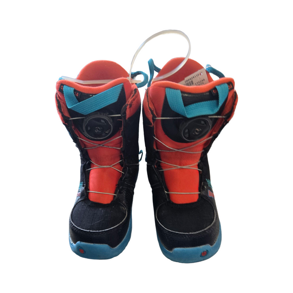 Used Burton DARTH VADER GROM Boys Snowboard Boots Black And Red