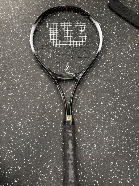 Used Wilson TITANIUM SOFT SHOCK 3 Adult Tennis Racquet Yellow 4 1/4