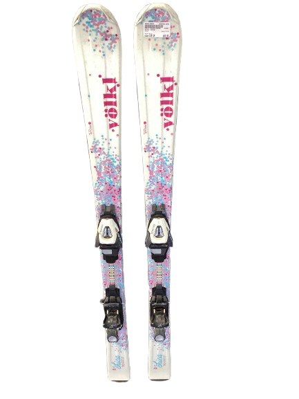 Used Volkl CHICA 100 cm Girls' Downhill Ski Combo Girls' Downhill