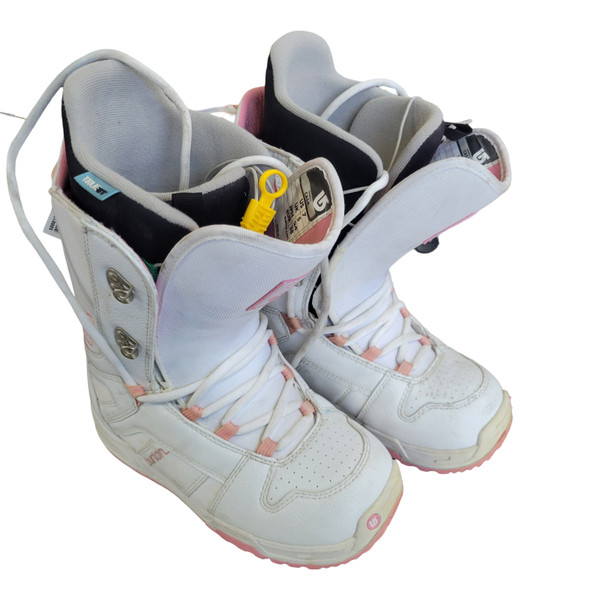 burton casa snowboard boots white pink womens Used Nitro ECHO Womens Snowboard Boots Grey Senior 8.5