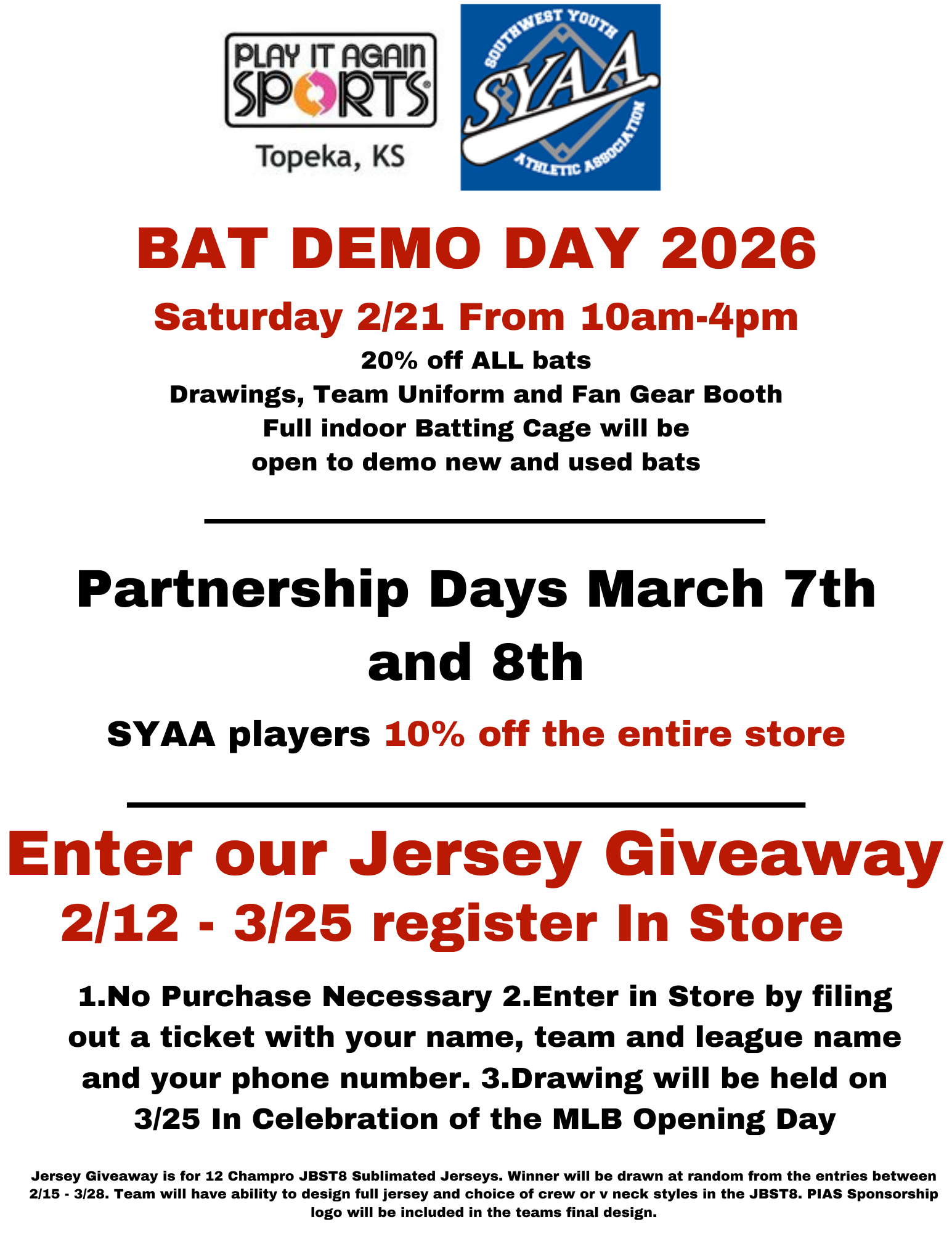 SYAA Partnership Days - Jersey Giveaway