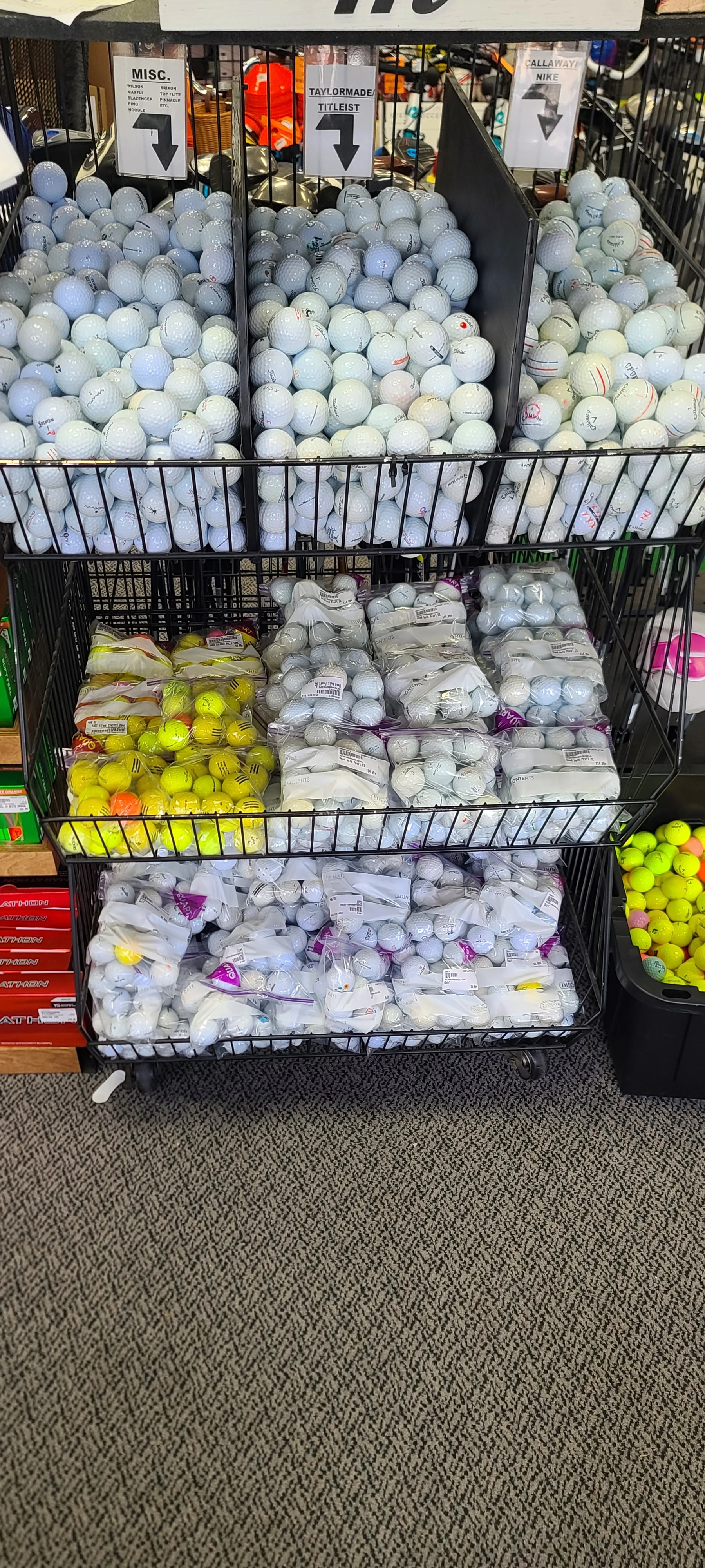Used sports gear wall