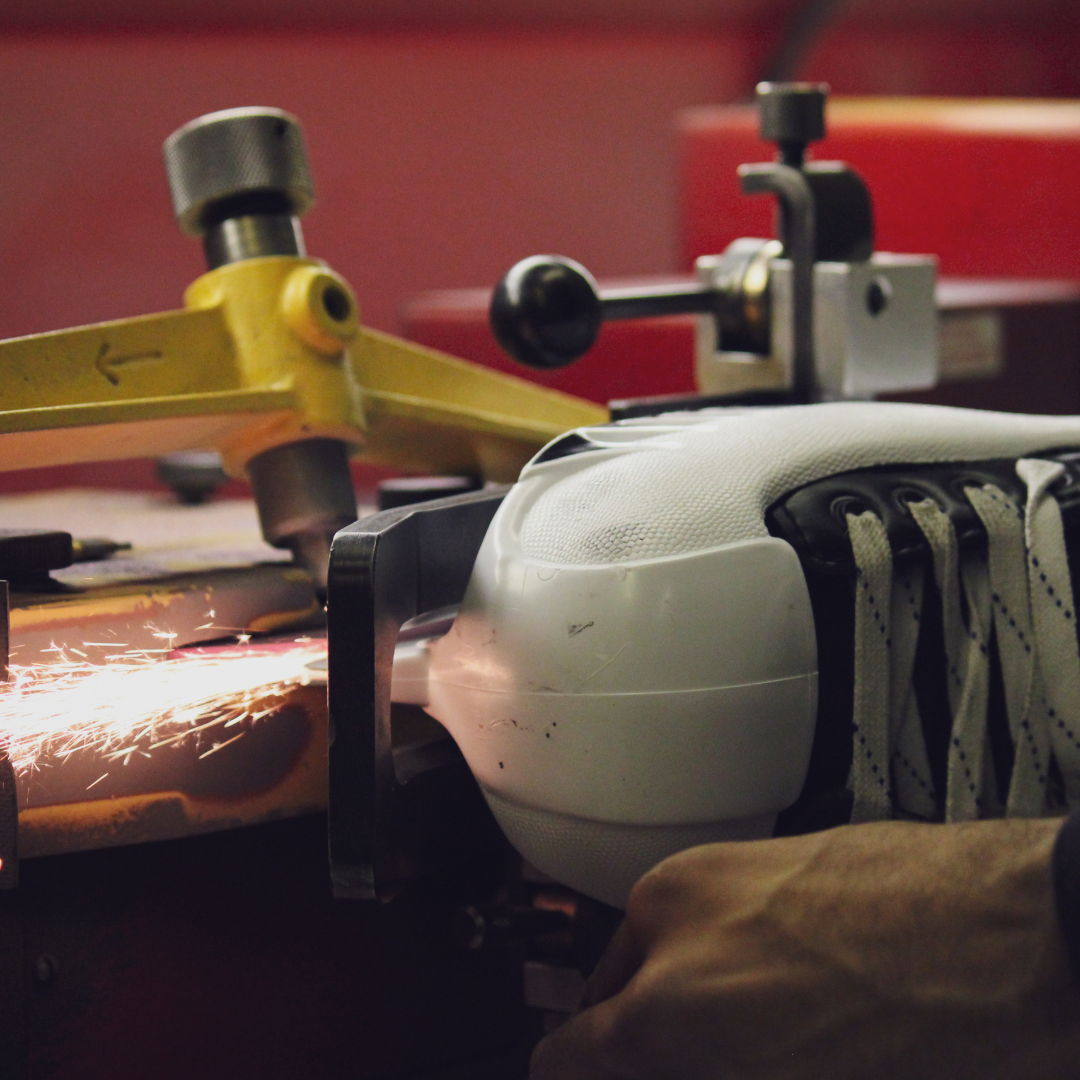 Dull blades are never fun. We offer hockey and ice skate sharpening. Choose between a hand sharpen on our blademaster or a auto sharpen on the Sparx Machine.