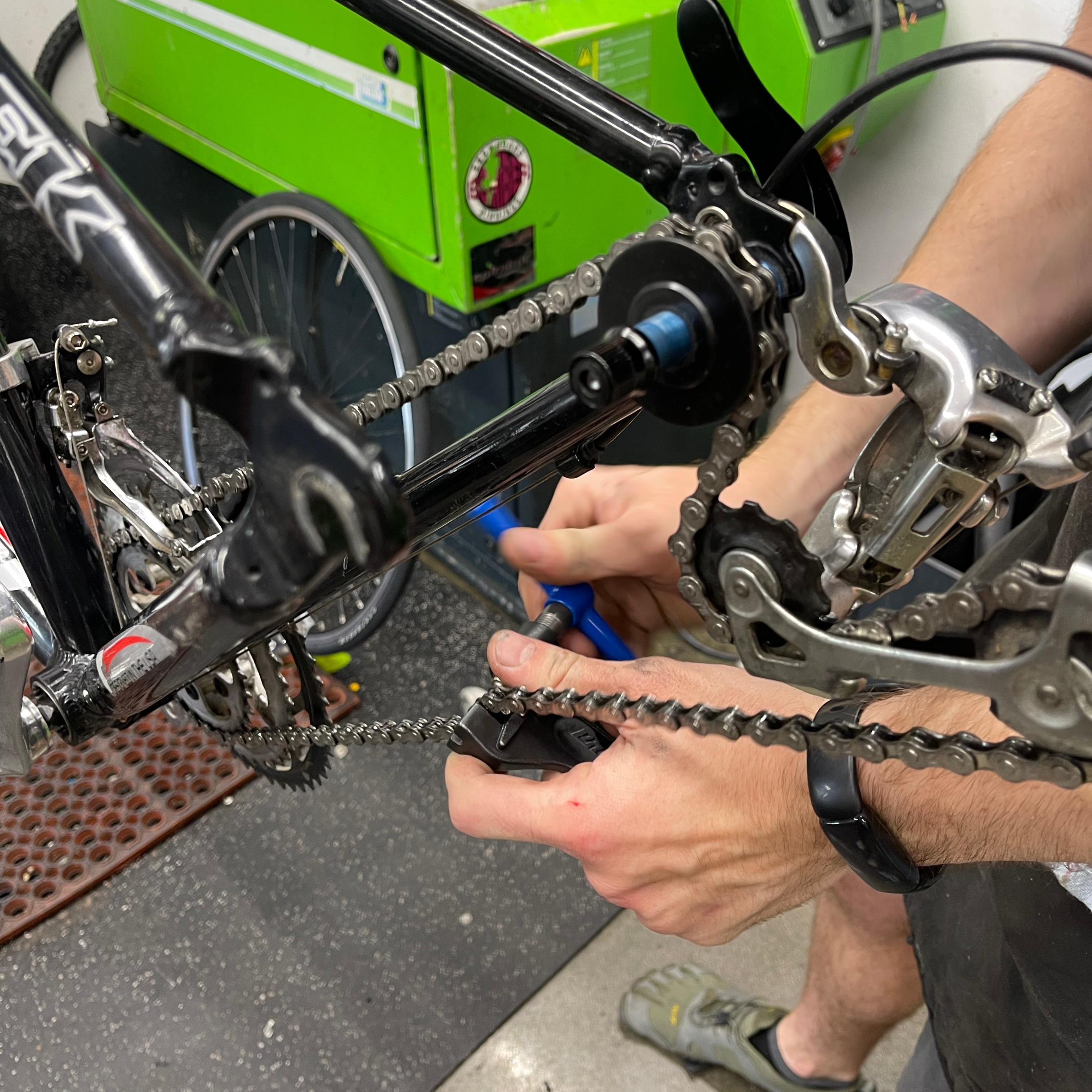 Check out our full service bicycle shop that offfers maintenance and repair services.