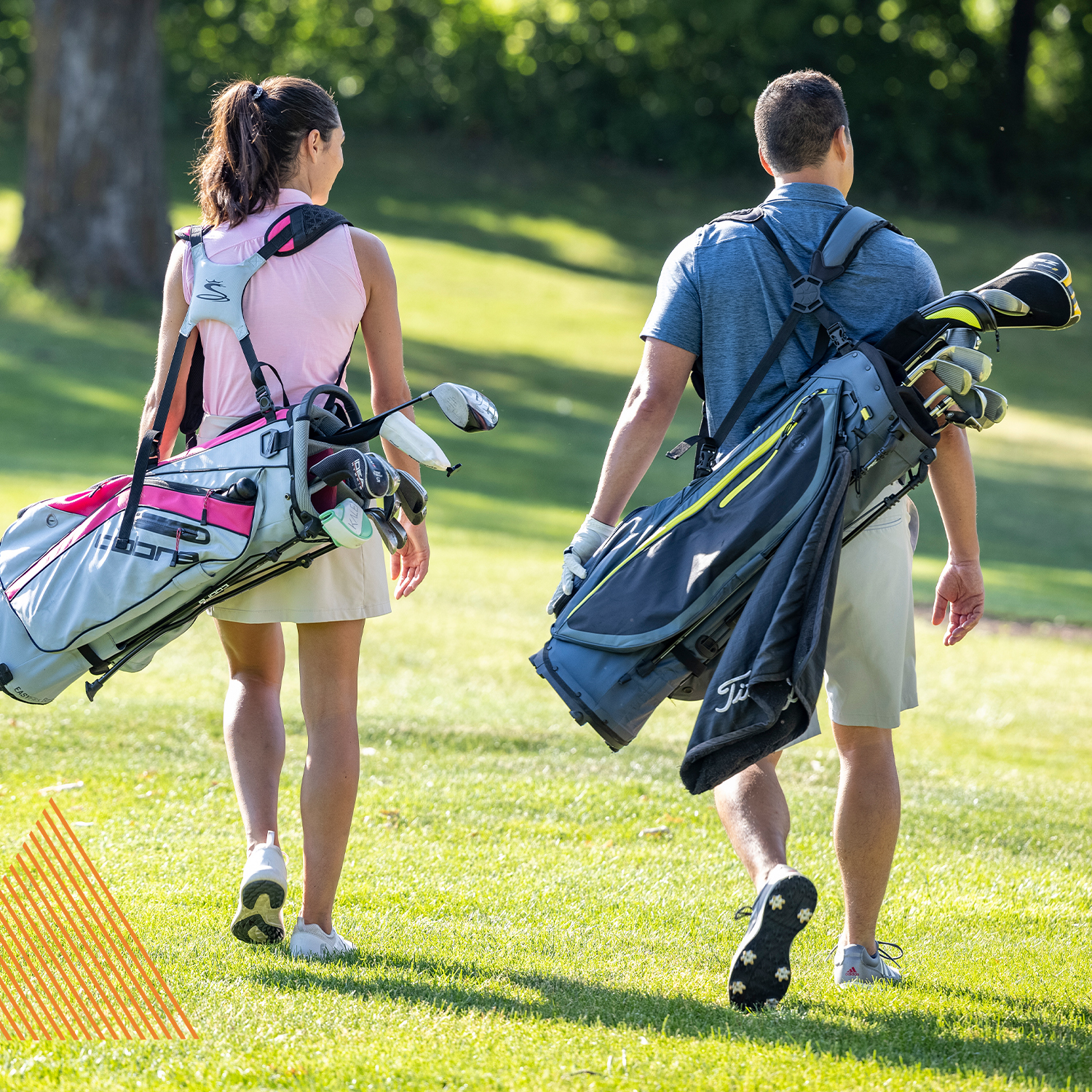 golfers walking away