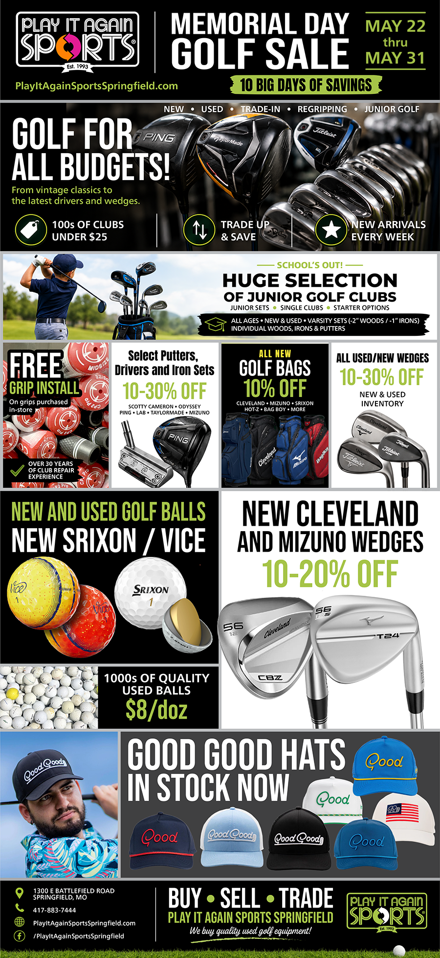 Memorial Day Golf Sale at Play It Again Sports in Springfield Missouri