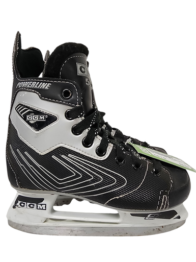 CCM Mens Black White Powerline 540 Lace Up Classic Ice Hockey Skates Size 8 CCM MENS BLACK White Powerline 540 Lace Up Classic Ice  main image 2