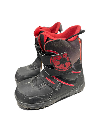 Used Burton DARTH VADER GROM Boys Snowboard Boots Black And Red