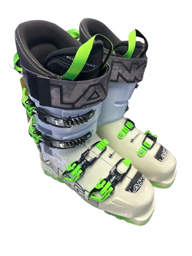 Used Lange XT 130 LV Mens DH Ski Boot Green And White 265 MP - M08