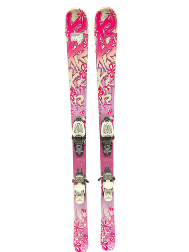 Used K2 LUV BUG Girls DH Ski/Binding Pink 136 cm