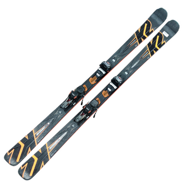 Used K2 IKONIC 84TI Mens Down Hill Ski/Binding Black And Orange 177 cm