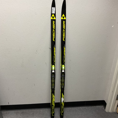 Used Fischer RCS SPRINT CROWN Boys XC Ski/Binding Black And Yellow