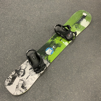 Used Burton PROCESS FLYING V WIDE Mens Snowboard combo Green 159 cm
