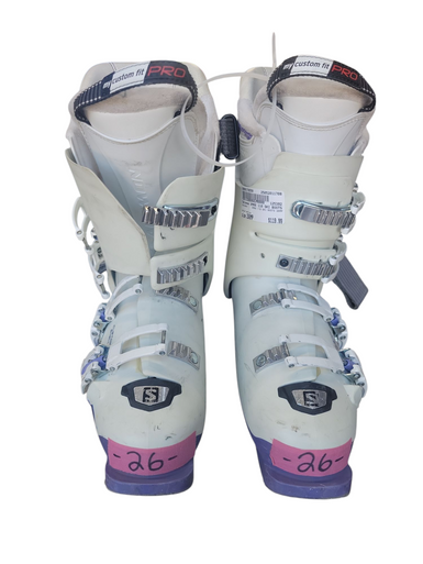 Used Salomon XMAX 110 SKI BOOTS 26MP Womens DH Ski Boot White 260 MP - M08 - W09 11708-S000178559