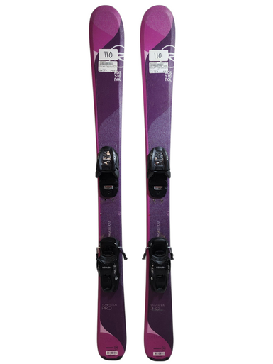 Used Rossignol Temptation Pro Girls DH Skis Purple/Pink 110 cm