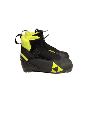 Used Fischer XJ SPRINT Boys NNN XC Ski Boots Black JR-01