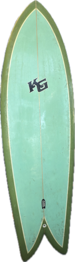 Used KANE GARDEN FISH Surfboard Green 5Ft 10In
