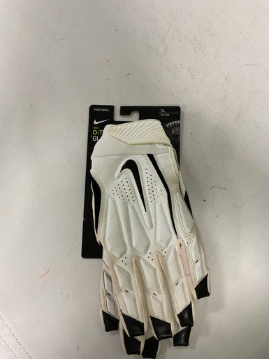 Used Nike D-TACK 6.0 LINEMAN GLOVES FB Gloves White XL