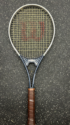 Used Wilson EXTRA II Adult Tennis Racquet Navy Blue 4 1/2