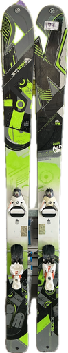 Used K2 SIDE STASH Mens DH Ski/Binding Black And Neon Green 174 cm