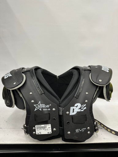 Used Douglas Q22-XS D2 FB Shoulder Pads Black Youth