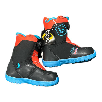 Used Burton GROM BOA Boys Snowboard Boots Black Junior 03