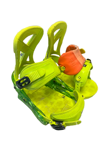 Used Burton CUSTOM Mens Binding Only Neon Green MD