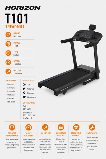 New HORIZON T101 CONNECT TREADMILL New HORIZON T101 CONNECT TREADMILL