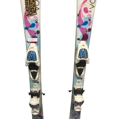 Used Volkl CHICA 100 cm Girls' Downhill Ski Combo Girls' Downhill