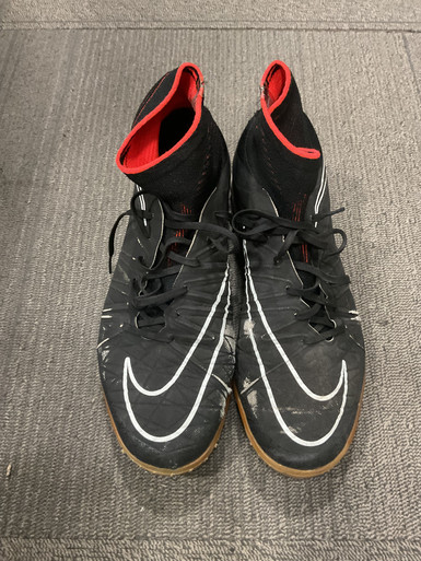 Used Nike HYPERVENOM X Soccer Indoor Shoes Black Senior 8.5