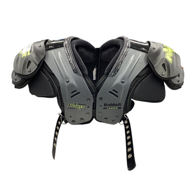 Used Riddell POWER AMP FB Shoulder Pads Grey SM