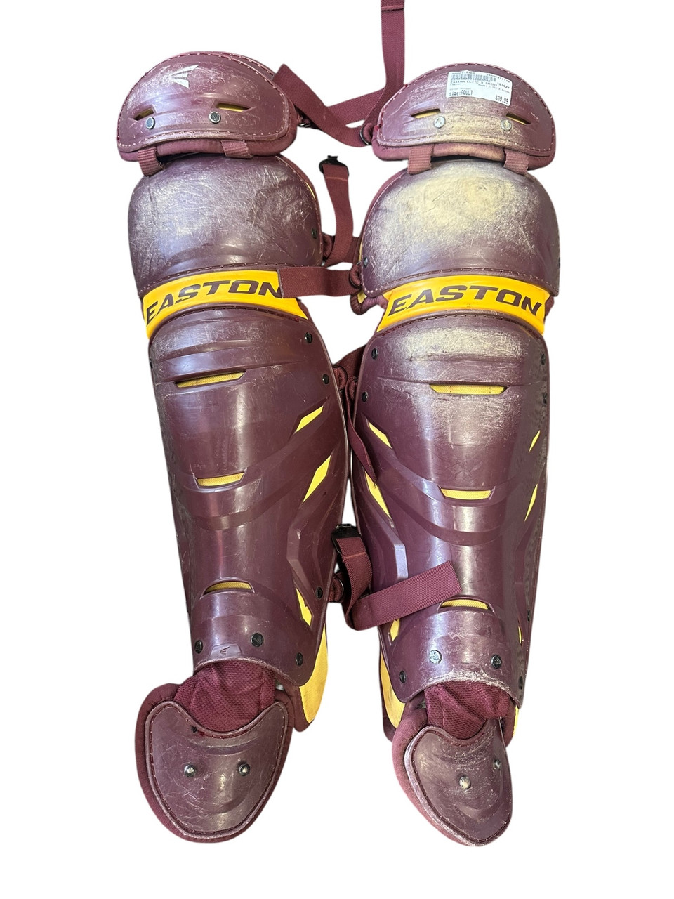 Easton ELITE X SHINS Catchers Leg Guards Maroon Adult