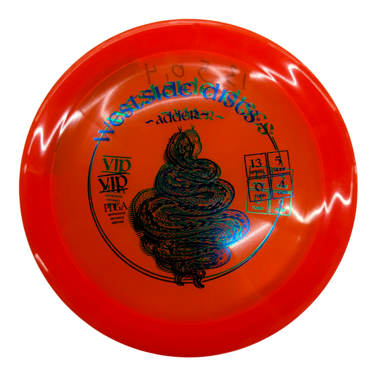Westside VIP ADDER Disc Golf Driver Orange 174g