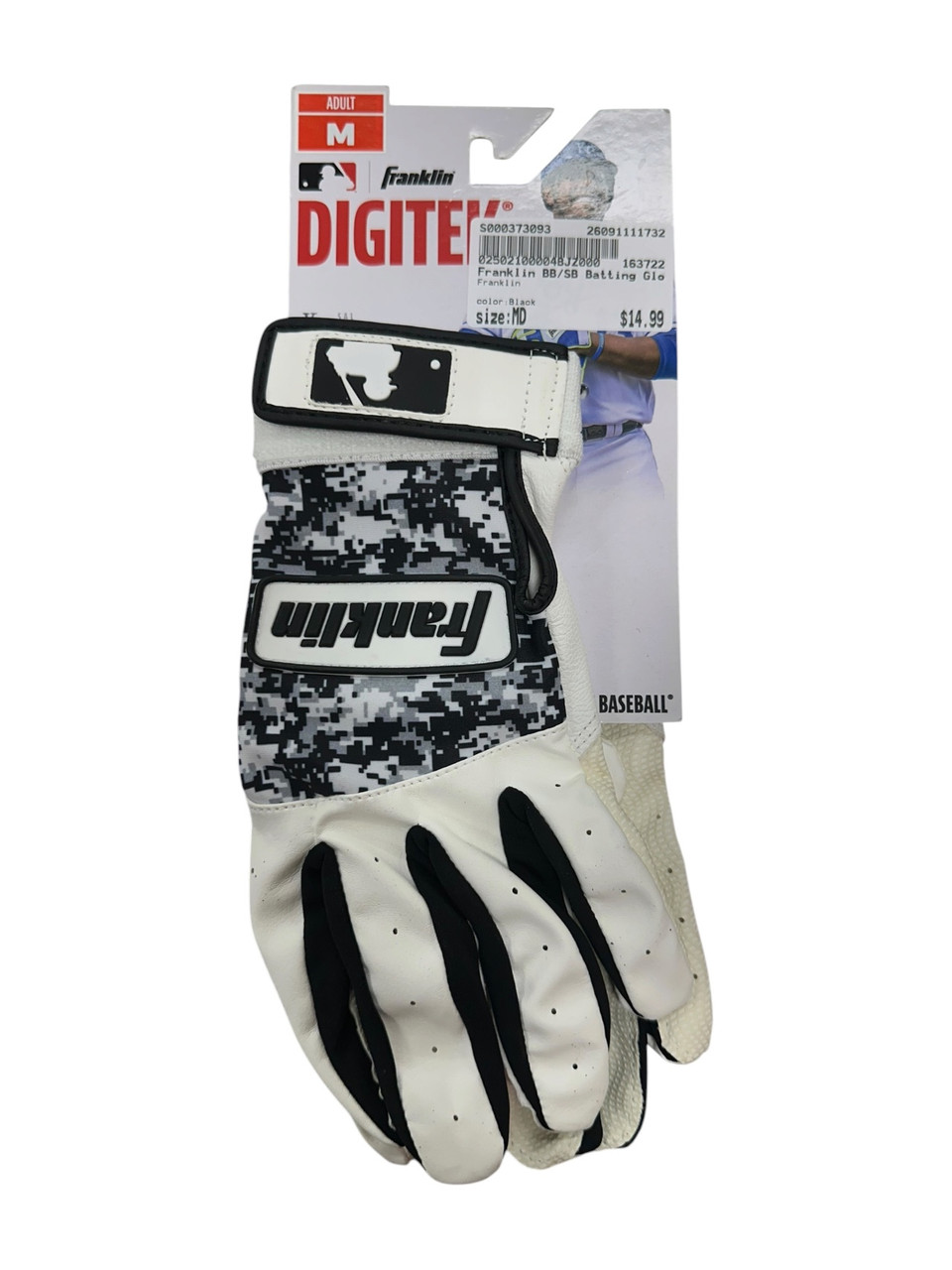 Franklin BB/SB Batting Gloves White MD
