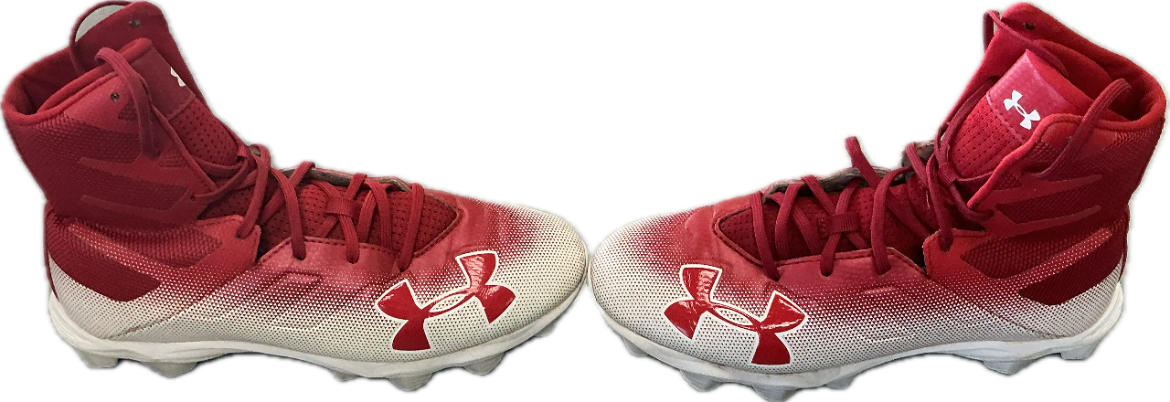 Under Armour Adult FB Cleats Red And White Senior 7