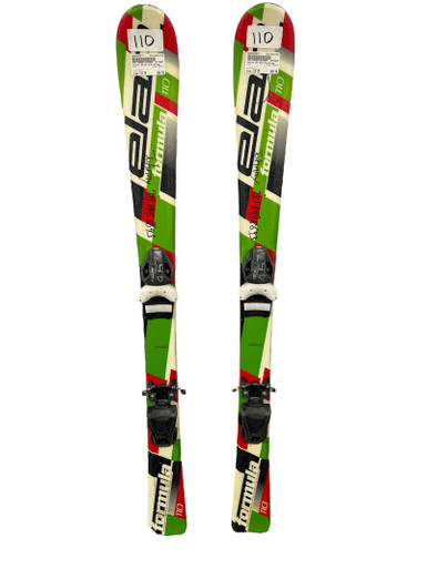 Used Elan FORMULA 110 cm Boys' Downhill Ski Combo Boys' Downhill