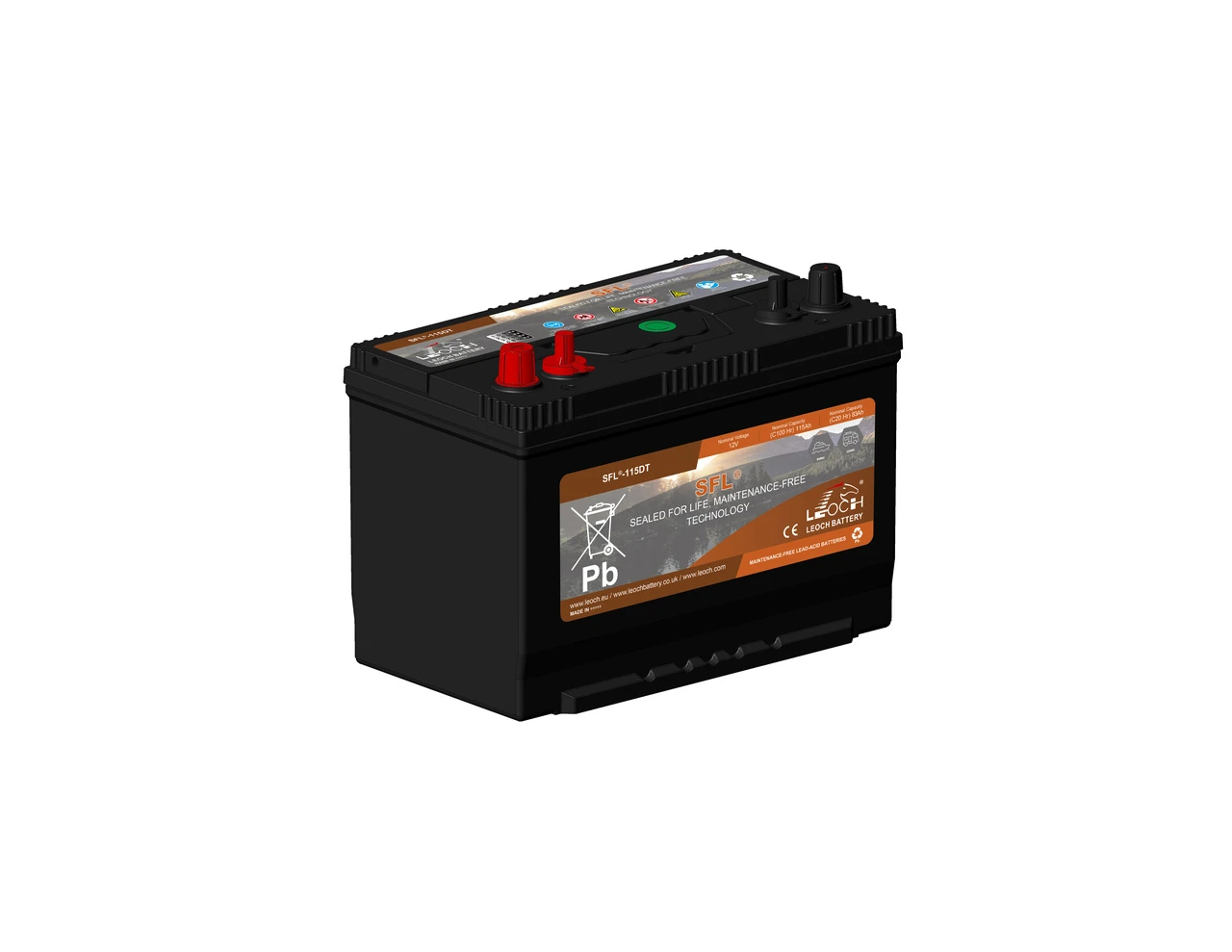 Leoch SFL‑115DT 115Ah Sealed Leisure Battery – Dual Terminal Power