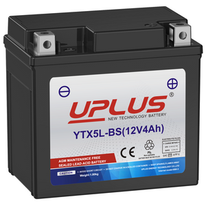 UPLUS YTX5L-BS 12V 4Ah AGM Motorcycle Battery - Maintenance-Free Replacement for GTX5L-BS, ETX5L-BS, CTX5L-BS UPLUS YTX5L-BS 12V 4Ah AGM Motorcycle Battery - Maintenance-Free Replacement for GTX5L-BS, ETX5L-BS, CTX5L-BS