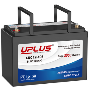 UPLUS 12V 105Ah Deep Cycle Leisure Battery, LDC12-105 Maintenance Free Rechargeable SLA Agm Hybrid Gel Batteries for Solar, RV, Backup, Trolling Motor, Marine and Off-Grid System, Size G27 UPLUS 12V 105Ah Deep Cycle Leisure Battery, LDC12-105 Maintenance Free Rechargeable SLA Agm Hybrid Gel Batteries for Solar, RV, Backup, Trolling Motor, Marine and Off-Grid System, Size G27