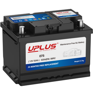 UPLUS 075 Car Battery, 12V 55Ah, 520A | Maintenance-Free Automotive Battery UPLUS 075 Car Battery, 12V 55Ah, 520A | Maintenance-Free Automotive Battery
